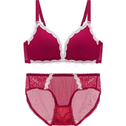 Department Sweet Bra Lace Brassiere Is Comfortable Without Undergarment Female Suit of Undergarment Small Bosom Gathers