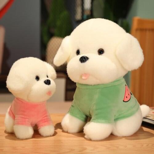 1pc 25/35/45cm Kawaii Teddy Dog Plush Toys Lovely Animal Dog Wears Sweater Dolls Soft Stuffed Pillow for Children Birthday Decor