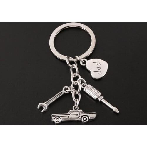 1pc Family Style Dad Mom I Love You Key Chains Tool Cook Book Pizza Charms Keyring For Fathers Day Gift