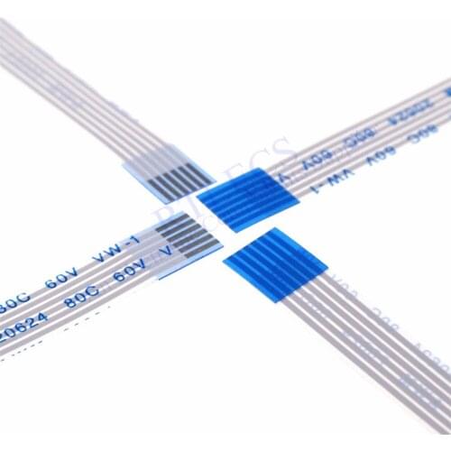 10pcs Flexible Flat Cable FFC 6 PIN Step 1.0 mm pitch different ends Length 60 80 90 100 120 150 200 mm reverse sides