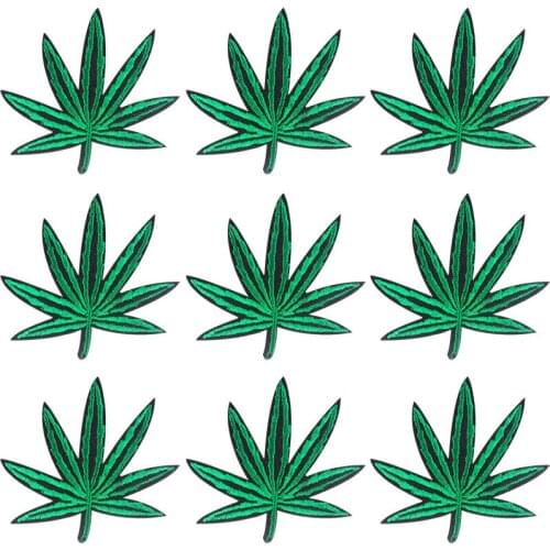 Pulaqi 10PCS Cartoon Plant Patch Leaves Wholesale Patches Iron On Patches For Clothing Leaf Wholesale Dropship Custom Patch