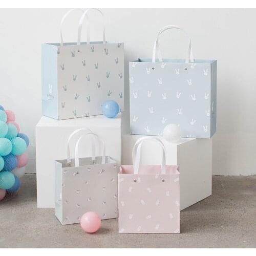 2PCS INS Style Cartoon Gift Bag Portable Paper Bag Artistic Fresh Birthday Gift Christmas Holiday Packaging Bag