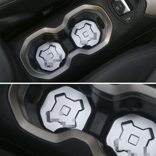 2pcs/set Aluminium Cup Mat Fashionable Style Cup Pad Drink Coasters Stickers For Jeep Renegade 2015-2016 Car Styling Car Covers