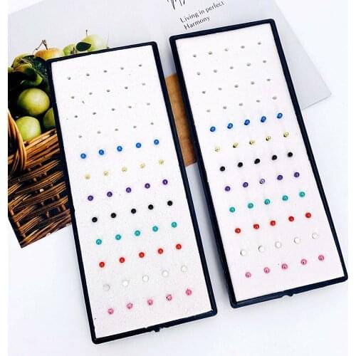 40Pcs/Box Stainless Steel Punk Nose Ring Navel Clip Piercing Little Round Ball Nose Studs Body Piercing Jewelry for Women