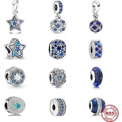 925 sterling silver mysterious starry sky moon pendant DIY beads suitable for original pandora Charm bracelet female jewelry