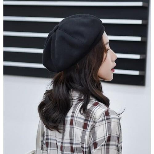 Beret Womens Graceful Hat Female Autumn And Winter Versatile British-Style Net Red Soft Sister Cap