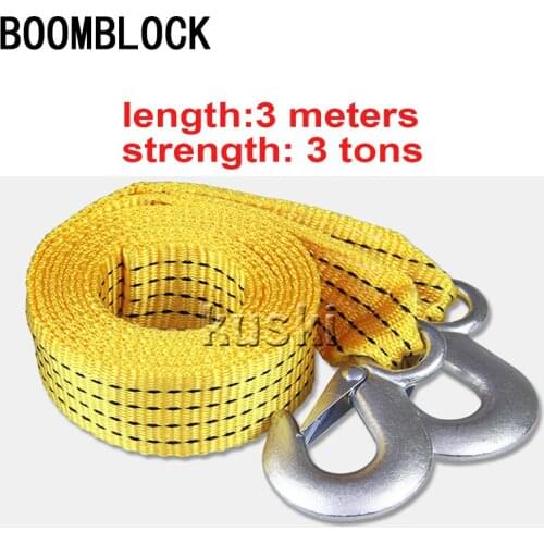 BOOMBLOCK Car Trailer Rope 3 Tons 3 Meters For VW Polo Golf 4 5 Passat Hyundai Tucson Solaris Ix35 Mitsubishi ASX Accessories