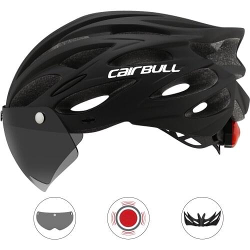 CairBull Adult Bicycle Helmets With Magnetic Goggles and Taillight For Men Woman MTB Mountain Road Bike Helmet Safety Equipment