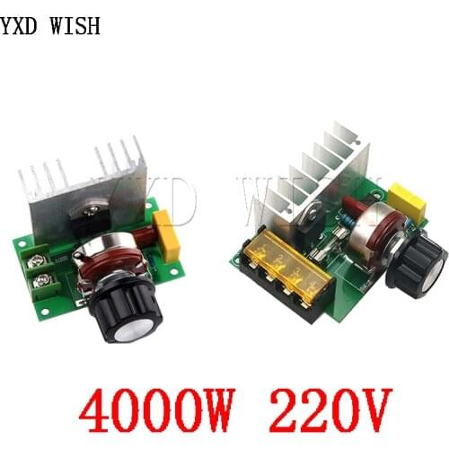 4000W 0-220V AC SCR Electric Voltage Regulator 4000 W Motor Speed Controller Dimmers Dimming Speed With Temperature Insurance