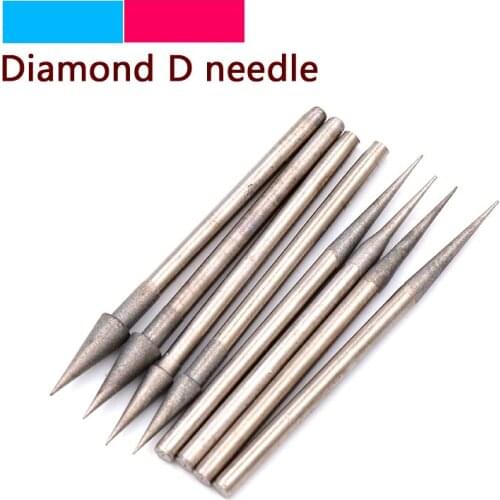 Hot 10/20pcs Grit 1200 Diamond Grinding Head Bits Burrs Sharp Metal Stone Jade Engraving Polishing Tools 2.35mm Shank D Needle