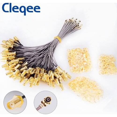 JXSINONE 100pcs SMA Female Connector Cable To UFL/u.FL/IPX/IPEX UFL To SMA Female RG1.13 Antenna RF Cable Assembly 15cm