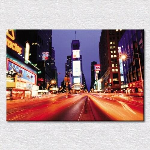 Canvas prints paintings beautiful cityscape painting of new york city times square at night to hang on sofa wall free shipping