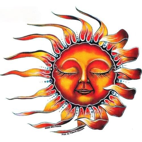 Fashion Vinyl Hippie Window Car Celestial Sun Sticker Cool Laptop Decal Women Personality Car Stickers 13cm x 12cm