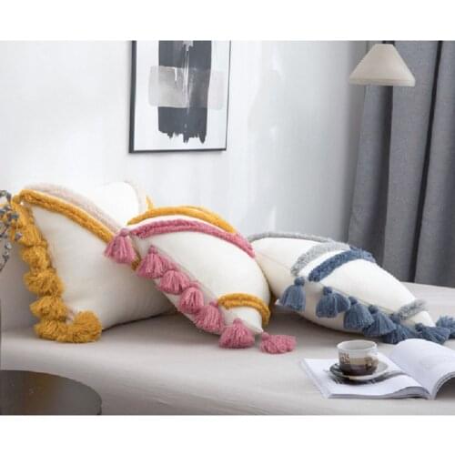 Nordic Percy Lantern Tassel Tufted Pillow Cushion Cover Sofa Bedside Pillow Cover Photography Props Decorative Pillowcase