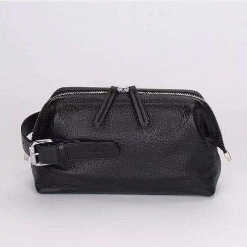 2021 new head leather mens handbag fashion handbag large capacity cosmetic bag soft leather leisure business bag