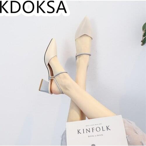 2021 New Spring Style Thick Heels, Summer Small Heels, Spring And Summer Womens Shoes