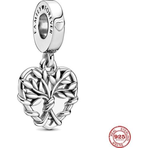 New Original Silver Color Family Forever Dangle Bead Fit European Pandora Charms Bracelet Bangles Diy Jewelry P171