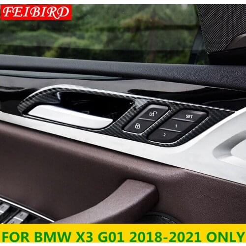 CARBON FIBER MATTE NEW STYLE For BMW X3 G01 2018 ABS Auto Accessory Inner Door Handle Bowl Cover Trim 4PCS/SET