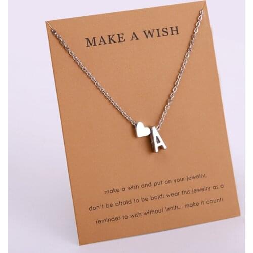 Initial 26 Letter Necklace Heart Necklaces Women Girls Jewelry Friendship Christmas Birthday Gift