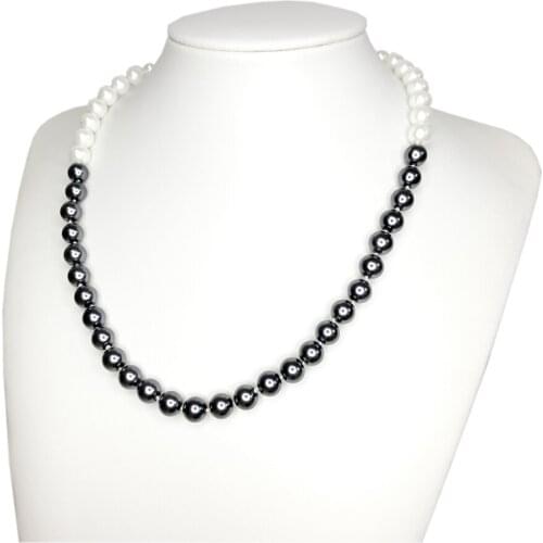 8 Types Handmade Knotted Strand Necklace 18" South Sea Shell Pearl Short Chain Choker Necklaces 8mm 10mm Round Bead Jewelry B502