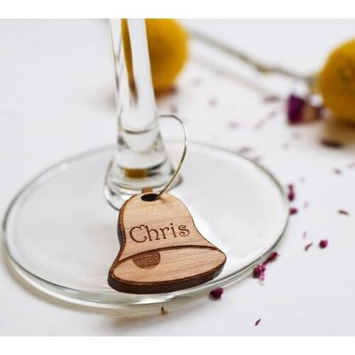 Personalised Bell Charms - Personalised Wine Glass Charm - Wine Glass Charm - Place Name Settings - Wedding Table Ideas - Wine