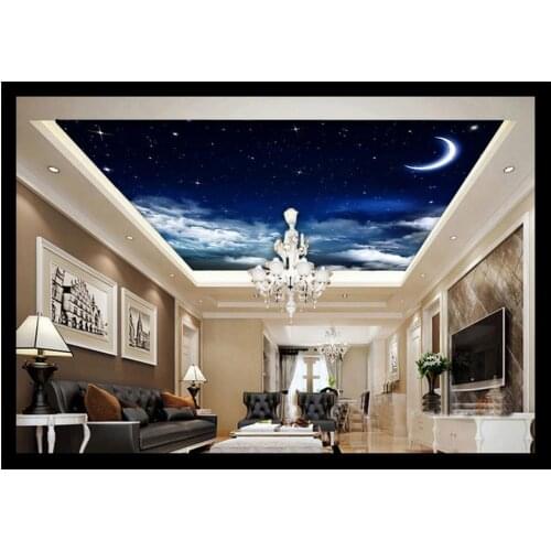 Custom 3d photo wallpaper 3d ceiling murals wallpaper Dreamy moon in the sky zenith ceiling murals frescoes home decor