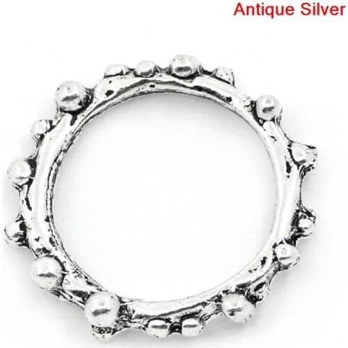 Lovely Jewelry Rings For Connectors/Pendants Findings Silver Color W/Dot 21x20mm,50PCs (B25307)