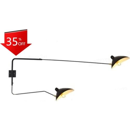 Industrial Dawn Spider Serge Mouille Wall Lamp with Switch Swing Arm Indoor Lighting Bedroom Dining/Dressing Room Study Bathroom