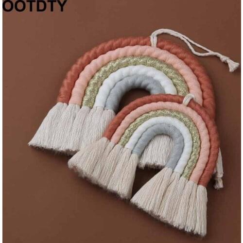 Rainbow Hanging Handmade Weaving Ornament Nordic Baby Kids Room Wall Decor Nursery Hanging Home Decor Accessories