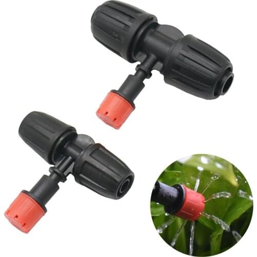 Garden Adjustable Nozzles Dripper with 3/8" 1/2" tee barb connector Drip Irrigation Watering Sprinkler emitter For Flower Beds