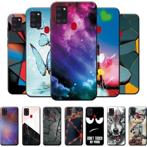 For Samsung Galaxy A21s Case A 21s Bumper Silicone TPU Soft Phone Cover For Samsung A21s A217F A21 A 21 S 6.5" Cases Cute Flower