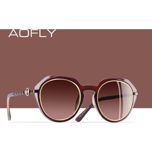 AOFLY BRAND DESIGN Polarized Sunglasses Women 2020 Classic Sun Glasses Female Round Gradient Lens Eyewear Goggles UV400 A101