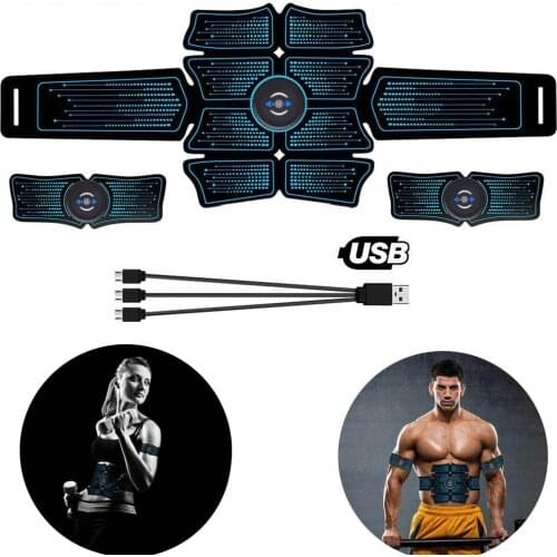 Abdominal Muscle Stimulator Toner Rechargeable Smart Abs Fitness Gear USB Charged Electrostimulation Exercise Equipment Home Gym