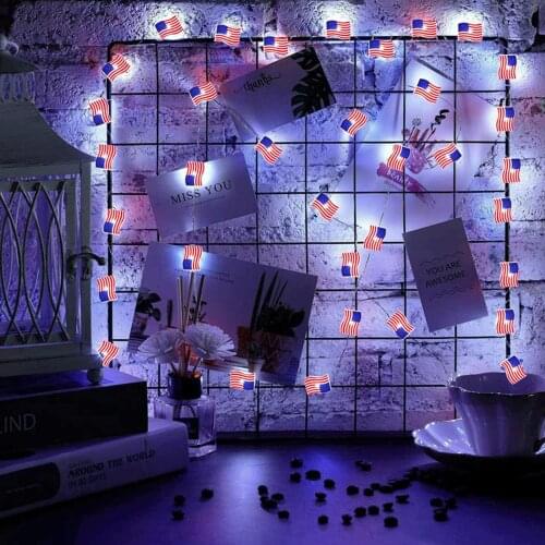 ANENG Led lights Flag Star String Lights Powered By Battery for Independence Day 4th of July Indoor Outdoor Decorations