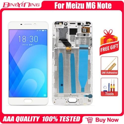 High quality assembly Meizu M6 Note Touch Screen Digitizer + LCD Display+Frame For Meizu Note 6 5.5" Cellphone Black White