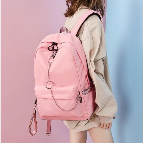 Waterproof Fabric Women USB Backpack Lovers Travel Knapsack Korean Personality Design College Girls Bookbags Bagpack X2-37