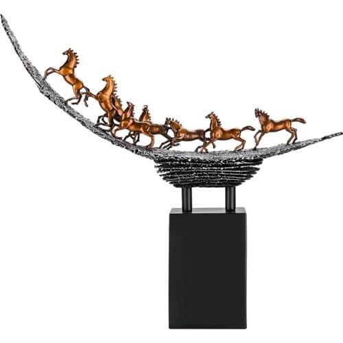 Zq Copper Horse Ornament Creative Home Living Room Office Desk Surface Panel Customized Company Opening Gift