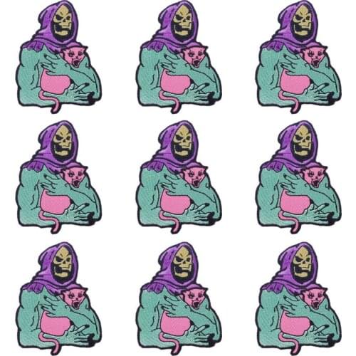 10Pcs/Set Punk Patches For Clothing Iron On DIY Embroidery Patches For Clothes Appliques Stickers For Clothes Pink Animal Patch