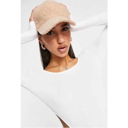 12756 furry Beige Cap