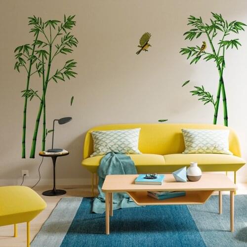 2 Pieces Art Removable Stickers Wallpapers Home Decoration Accessories Wall Stickers Bamboo Murals Waterproof Home Decoration