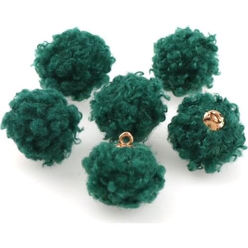 20PCS Hairy Fabric Covered Buttons DIY Clothing Shank Buttons Sewing Notions DIY Earring Headwear Accessories Plush Ball Pendant