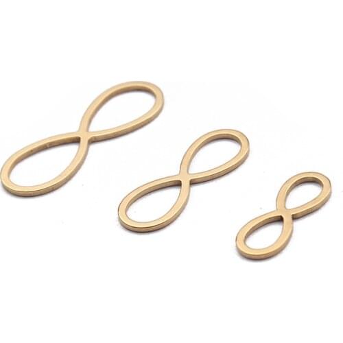 20pcs Stainless Stainless Gold Infinity Symbol Connectors Charms For Handmade Necklace Bracelet Jewelry Making