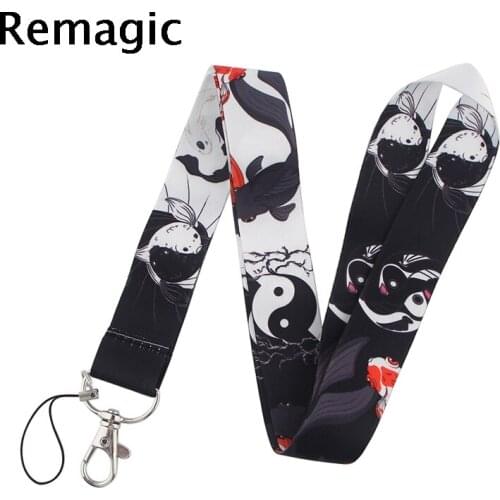20pcs Chinese style lucky charm Eight trigrams Lanyard for Key Phone Cool Neck Strap Lanyard for Camera Whistle ID Badge webbing
