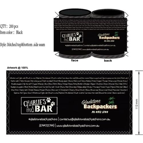 200pcs/lot Custom Stubby Holder Neoprene Beer Bottle Cooler For Bars Thermos Insulated Bag Waterproof Ice Packs Beer Can Cover