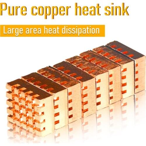 8pcs/Set A8 For PC Computer Heat Sink Graphics Pure Copper Heatsink Cooler Adhesive Back Card Memory IC Chip Radiator
