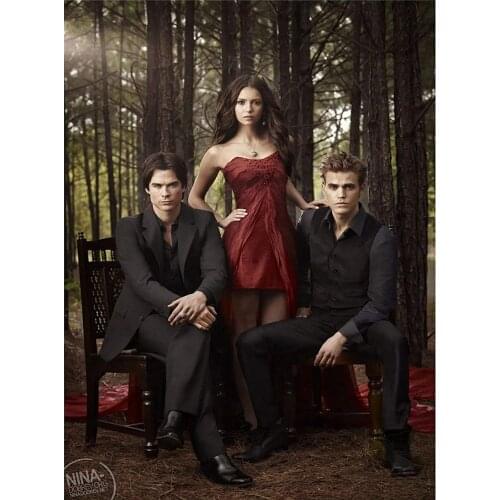 The Vampire Diaries DIY 11CT Embroidery Cross Stitch Kits Craft Needlework Set Printed Canvas Cotton Thread Home Room