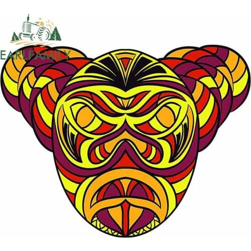 EARLFAMILY 13cm x 12.7cm Tribal Mask JDM Decal Motorcycle Car Stickers Personality Waterproof Cartoon Decals DIY Cover Scratches