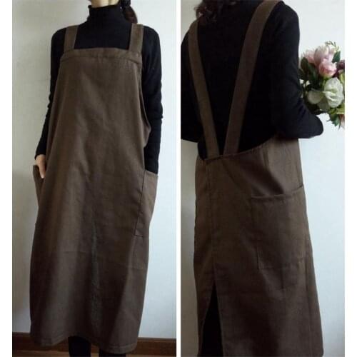 Commercial Restaurant Home Bib Delantal Cocina Cleaning Apron Cotton Linen Aprons for Woman Unisex Women Man Kitchen Apron