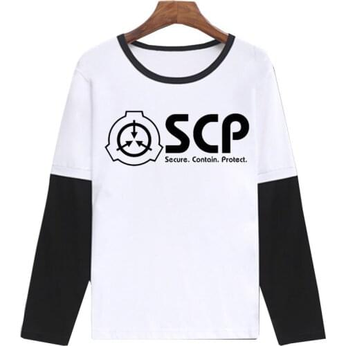 SCP Long-Sleeve T-Shirt Spring Letters Printed Round Collar T-Shirts Clothes For Men Women Clothing