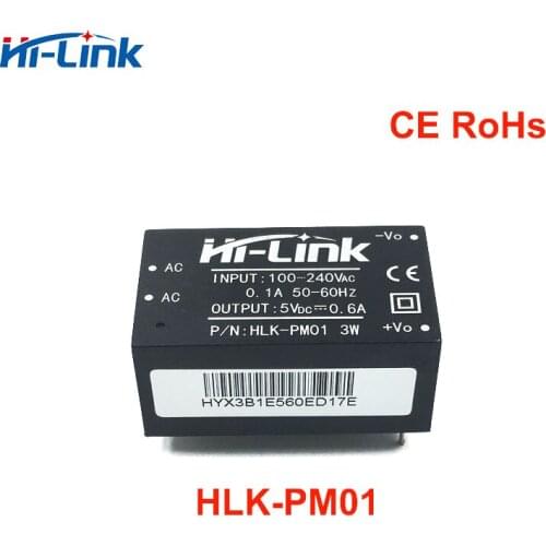 HLK-PM01 2pcs/lot AC DC 220V to 5V 600mA Step Down isolated switching Power Supply Module Intelligent Household AC DC converter